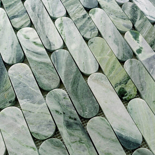 Emerald Green Marble Long Oval Mosaic Tiles