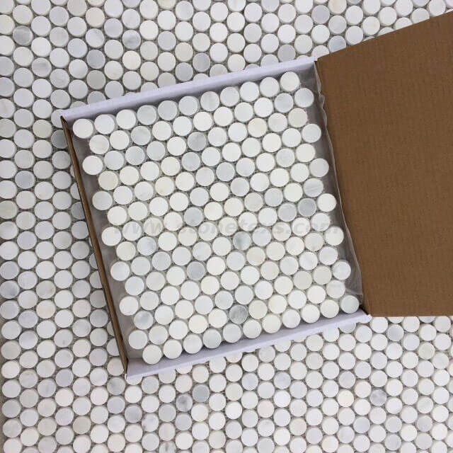 Oriental White Eastern White Penny Round Mosaic Tile